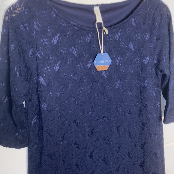 NWT PinkBlush maternity navy lace midi dress - Picture 7 of 10